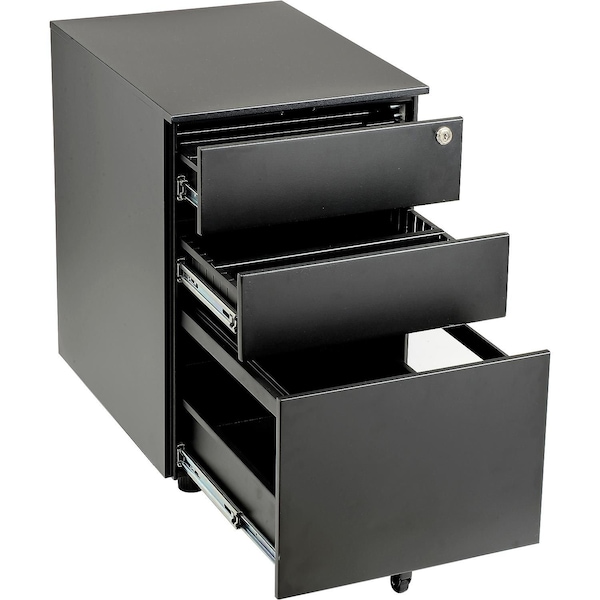 Global Industrial Pedestal, 15-1/2 in W, 23-1/2 in H, Steel Top, Black 695450 - main